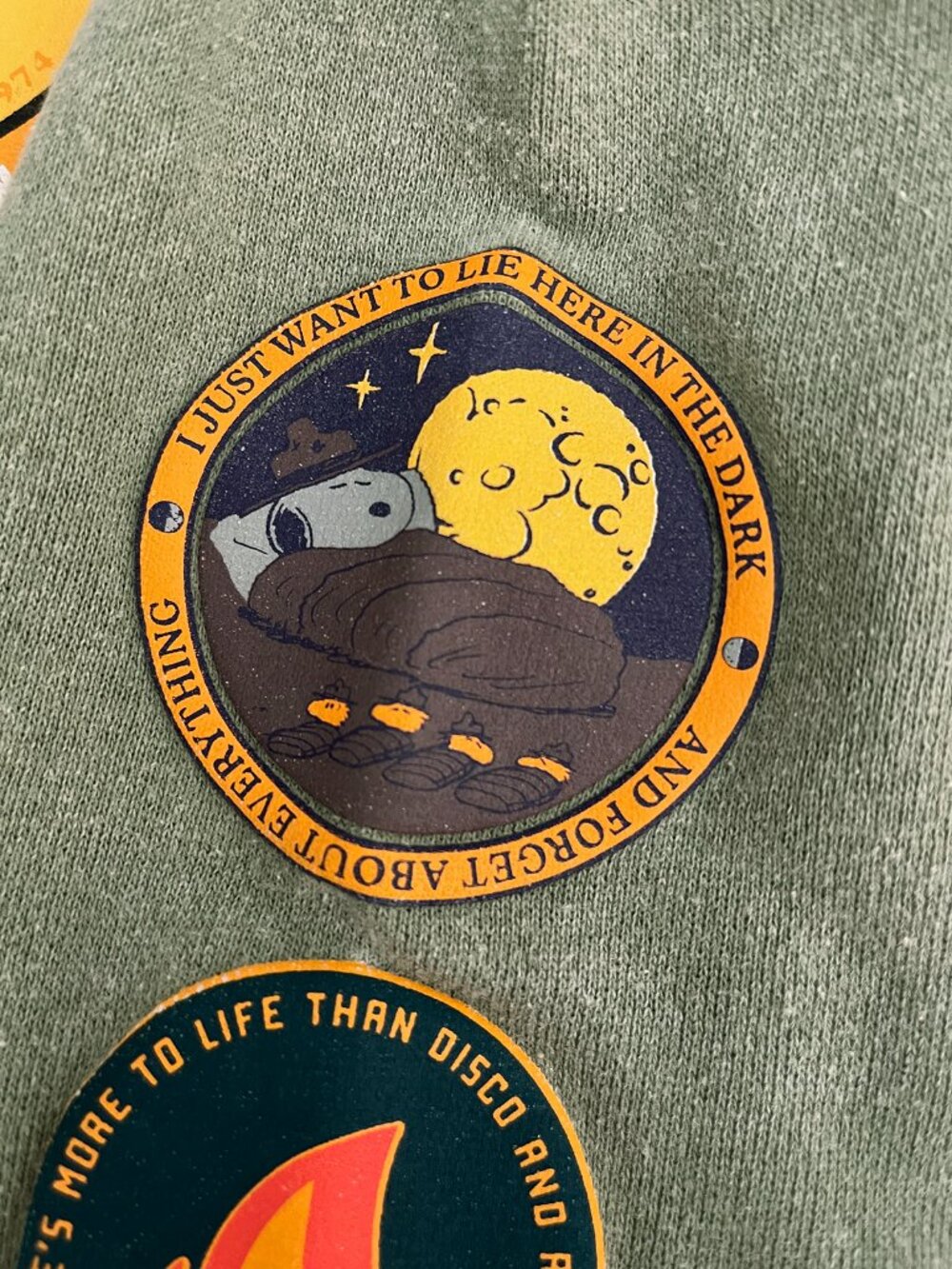 Peanuts Olive Green Snoopy & Woodstock Scout Patch Sweatshirt - Picture 4 of 8